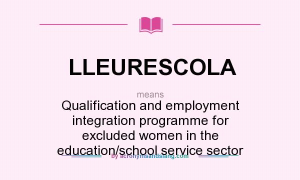 What does LLEURESCOLA mean? It stands for Qualification and employment integration programme for excluded women in the education/school service sector