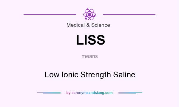 What does LISS mean? It stands for Low Ionic Strength Saline
