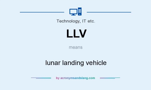 What does LLV mean? It stands for lunar landing vehicle