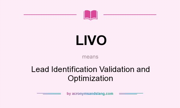 What does LIVO mean? It stands for Lead Identification Validation and Optimization