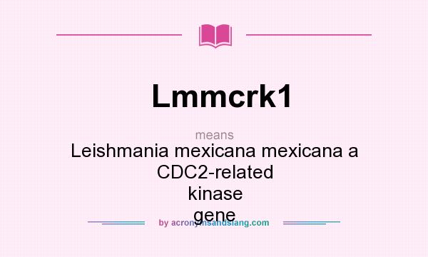 What does Lmmcrk1 mean? It stands for Leishmania mexicana mexicana a CDC2-related kinase gene