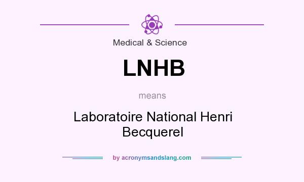 What does LNHB mean? It stands for Laboratoire National Henri Becquerel