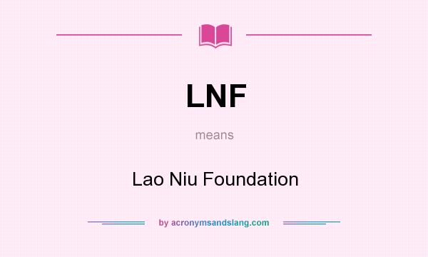 What does LNF mean? It stands for Lao Niu Foundation