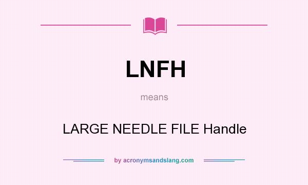What does LNFH mean? It stands for LARGE NEEDLE FILE Handle