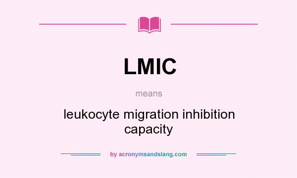 What does LMIC mean? It stands for leukocyte migration inhibition capacity