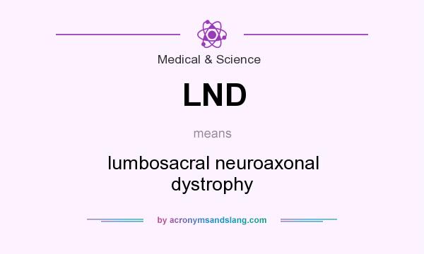 What does LND mean? It stands for lumbosacral neuroaxonal dystrophy