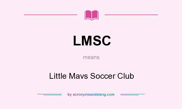 What does LMSC mean? It stands for Little Mavs Soccer Club