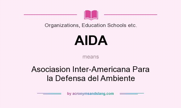 What does AIDA mean? It stands for Asociasion Inter-Americana Para la Defensa del Ambiente