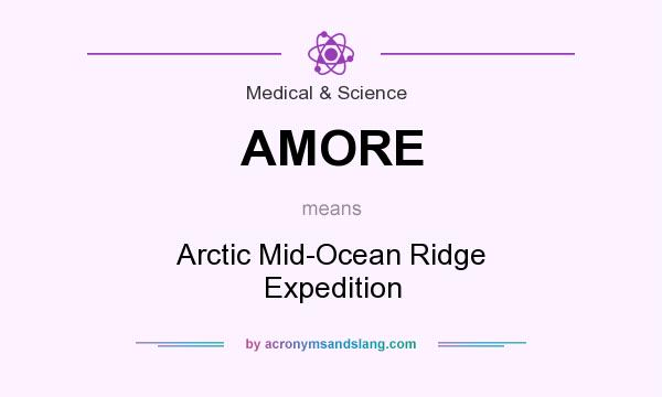 What does AMORE mean? It stands for Arctic Mid-Ocean Ridge Expedition