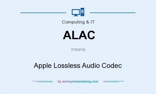 What does ALAC mean? It stands for Apple Lossless Audio Codec