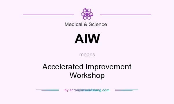 What does AIW mean? It stands for Accelerated Improvement Workshop