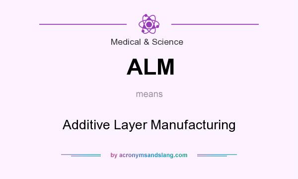 What does ALM mean? It stands for Additive Layer Manufacturing