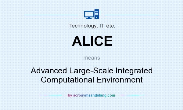 What does ALICE mean? It stands for Advanced Large-Scale Integrated Computational Environment