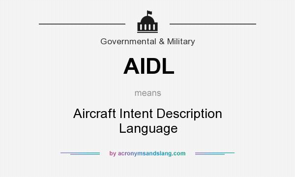 What does AIDL mean? It stands for Aircraft Intent Description Language