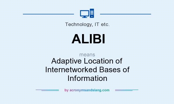 What does ALIBI mean? It stands for Adaptive Location of Internetworked Bases of Information