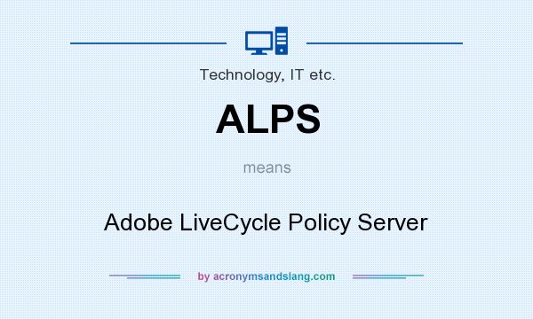 What does ALPS mean? It stands for Adobe LiveCycle Policy Server