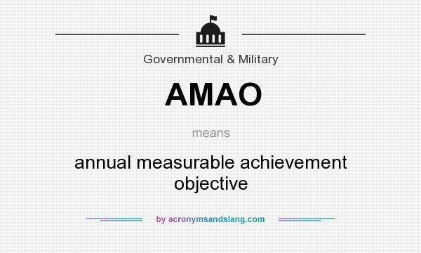 What does AMAO mean? It stands for annual measurable achievement objective
