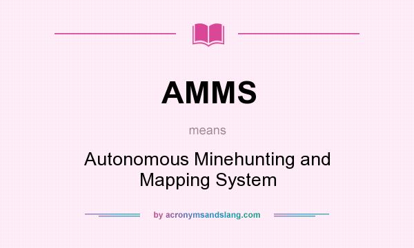 What does AMMS mean? It stands for Autonomous Minehunting and Mapping System