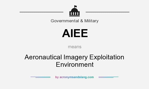 What does AIEE mean? It stands for Aeronautical Imagery Exploitation Environment
