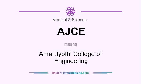 What does AJCE mean? It stands for Amal Jyothi College of Engineering