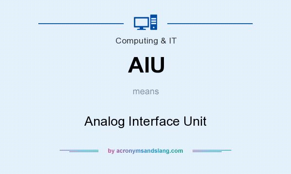 What does AIU mean? It stands for Analog Interface Unit