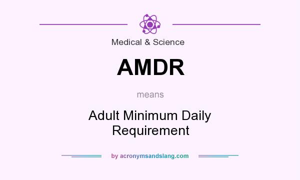What does AMDR mean? It stands for Adult Minimum Daily Requirement
