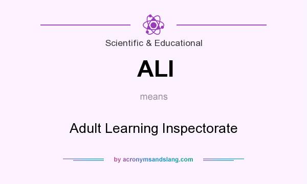 What does ALI mean? It stands for Adult Learning Inspectorate