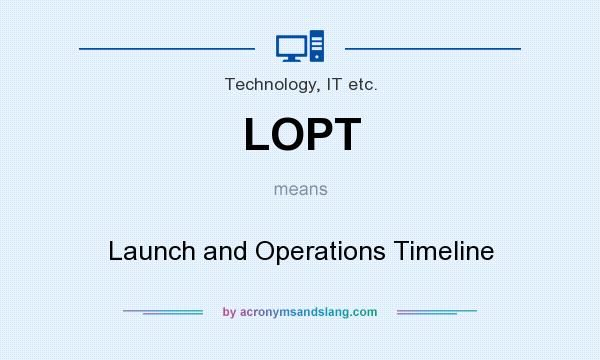 What does LOPT mean? It stands for Launch and Operations Timeline