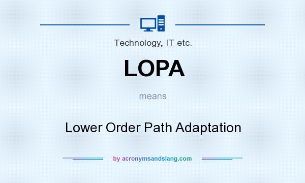 What does LOPA mean? It stands for Lower Order Path Adaptation
