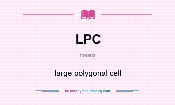 What does LPC mean? It stands for large polygonal cell