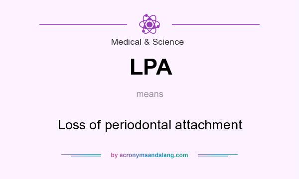 What does LPA mean? It stands for Loss of periodontal attachment