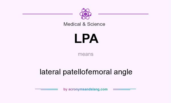 What does LPA mean? It stands for lateral patellofemoral angle