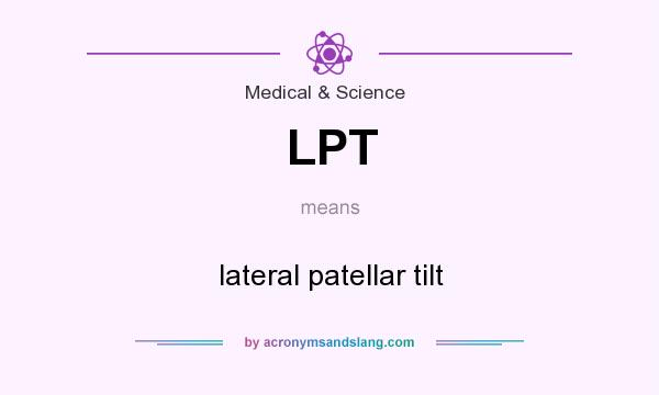What does LPT mean? It stands for lateral patellar tilt