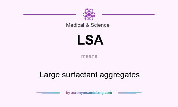 What does LSA mean? It stands for Large surfactant aggregates