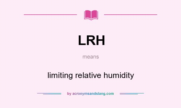 What does LRH mean? It stands for limiting relative humidity