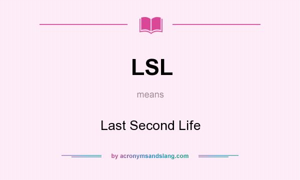 What does LSL mean? It stands for Last Second Life