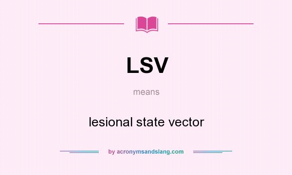 What does LSV mean? It stands for lesional state vector
