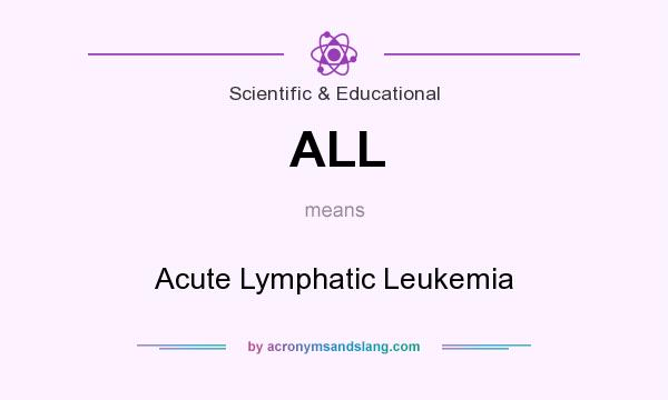 What does ALL mean? It stands for Acute Lymphatic Leukemia