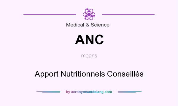 What does ANC mean? It stands for Apport Nutritionnels Conseillés
