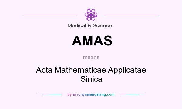 What does AMAS mean? It stands for Acta Mathematicae Applicatae Sinica