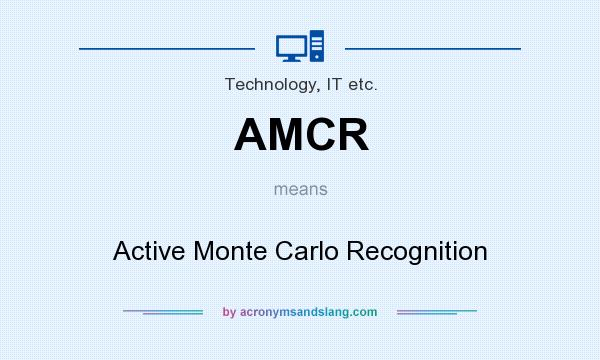 What does AMCR mean? It stands for Active Monte Carlo Recognition