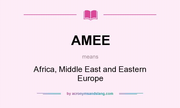 What does AMEE mean? It stands for Africa, Middle East and Eastern Europe