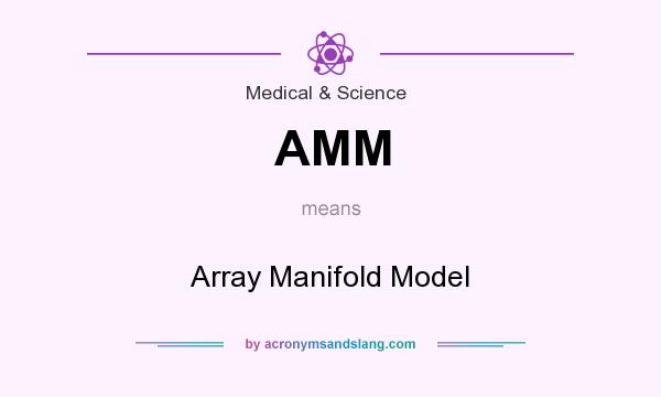 What does AMM mean? It stands for Array Manifold Model
