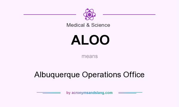 What does ALOO mean? It stands for Albuquerque Operations Office