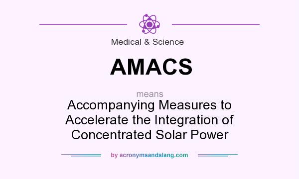 What does AMACS mean? It stands for Accompanying Measures to Accelerate the Integration of Concentrated Solar Power
