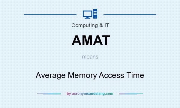 What does AMAT mean? It stands for Average Memory Access Time