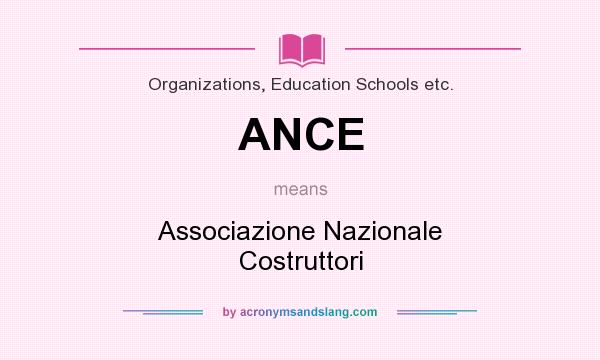 What does ANCE mean? It stands for Associazione Nazionale Costruttori
