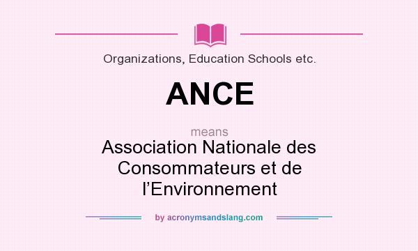 What does ANCE mean? It stands for Association Nationale des Consommateurs et de l’Environnement