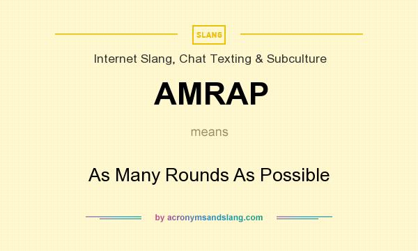 What does AMRAP mean? It stands for As Many Rounds As Possible