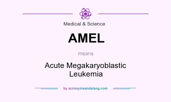 What does AMEL mean? It stands for Acute Megakaryoblastic Leukemia